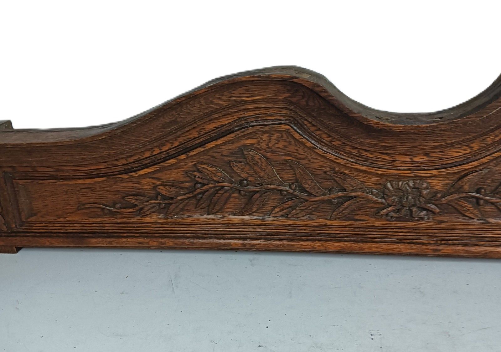 Xl Antique Carved Wood Pediment Over Door Top Cabinet Ornate  Reclaimed Archit photo vintage