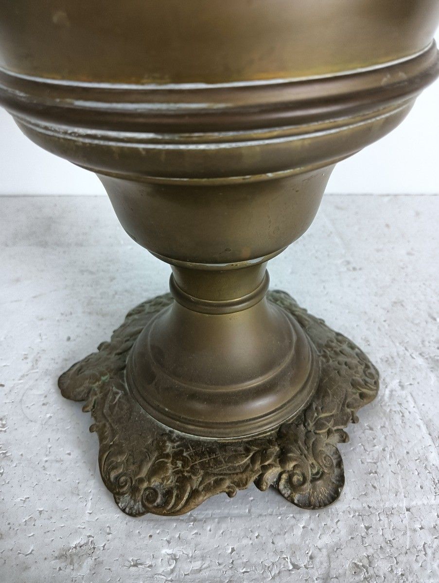 Antique L&B Lb Oil Lamp Brass Lempereur Et Brevette Belgium Brass photo 179.0