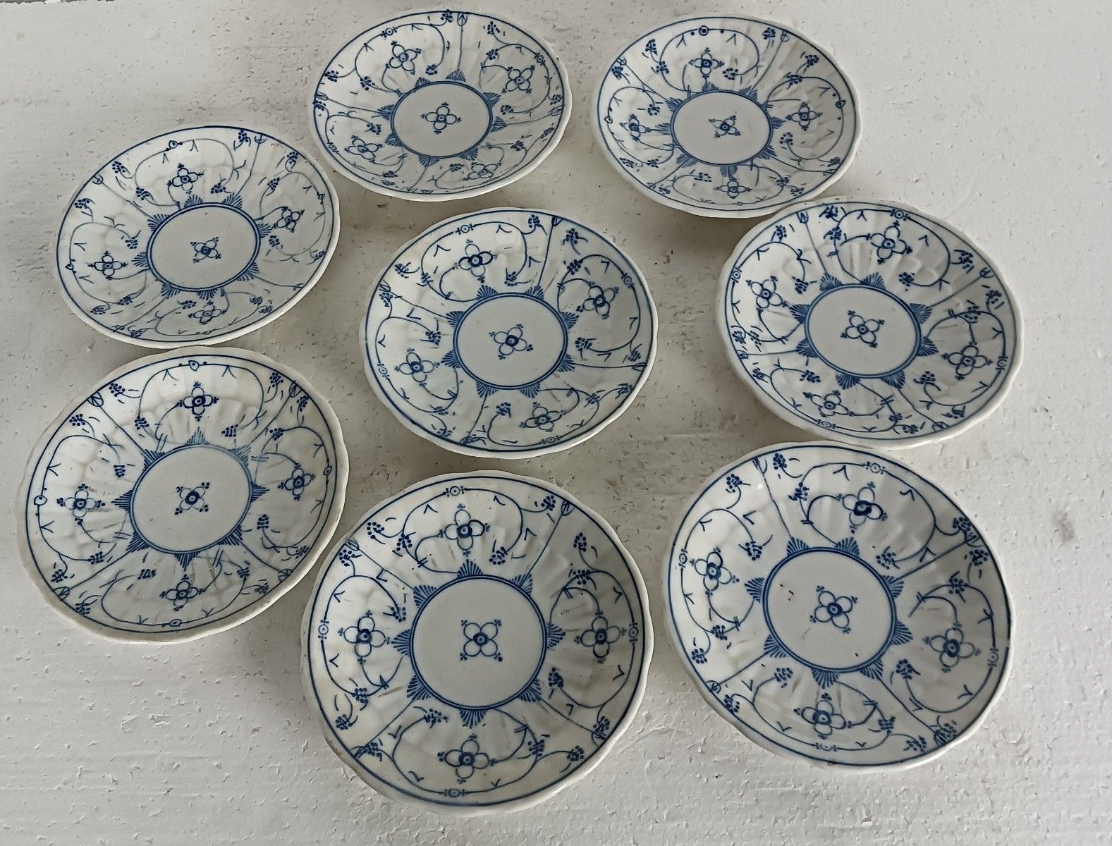 Set Of 8  Cups And Saucers Antique Marked Boch Copenhague, Kopenhagen 16 Pieces photo for sale