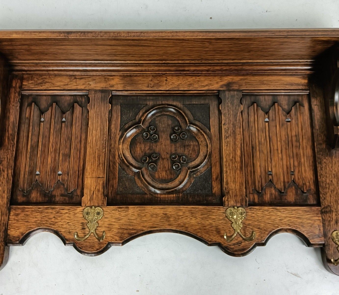 Vintage Large Coat Rack Gothic Style Carved Ornate Wood Gorgeous photo Furniture