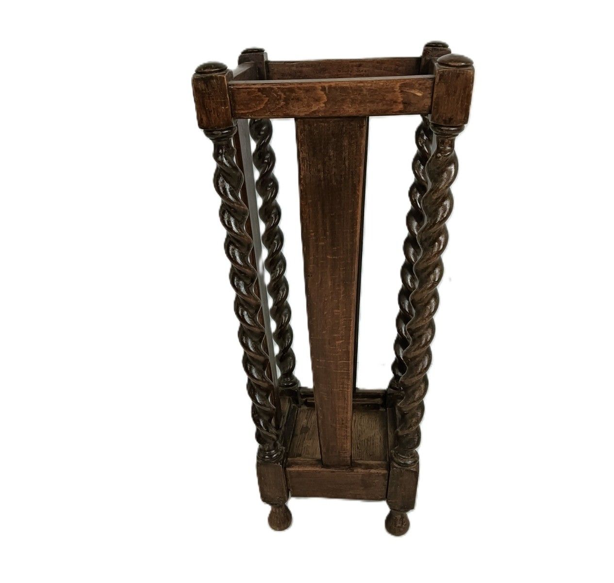 Umbrella Kane Stand Carved Wood Barley Twist Vintage  Hallway Entryway Furniture photo 248.0