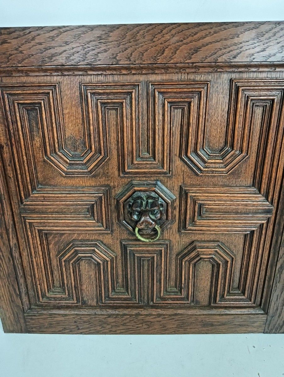 Antique 19th Century Door Panel Lion Head Ornate Carved Wood Architectural Recla photo for sale