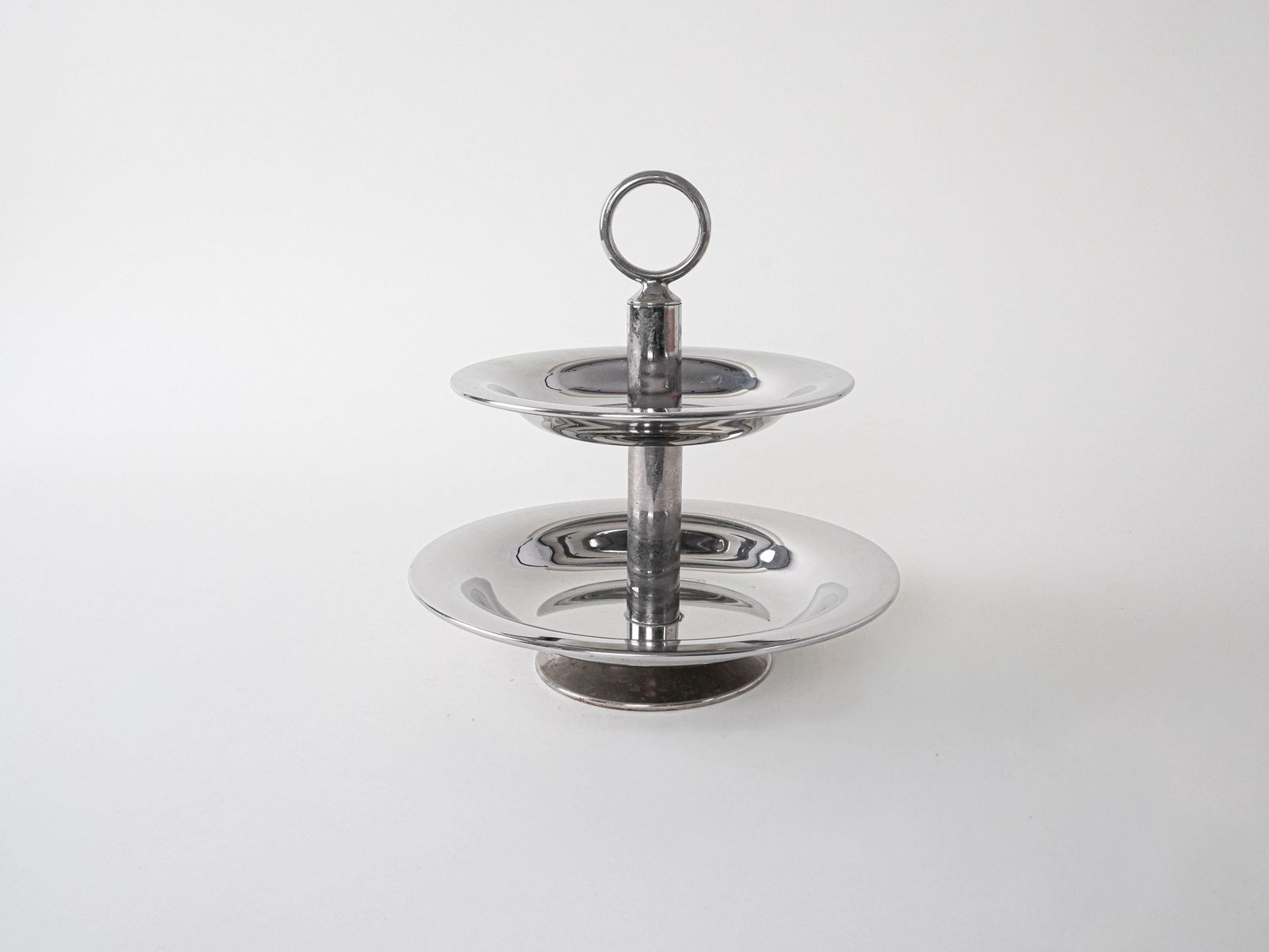 Two Tier Steel Cake Stand, Italian Design, 1980s, Made In Italy photo furniture