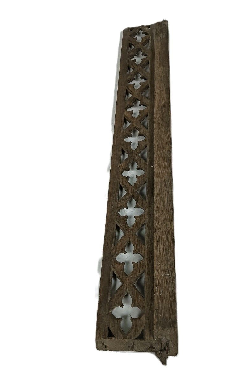 Gothic Slat Pediment Over Door Antique Carved Wood Reclaimed Architectural photo buy