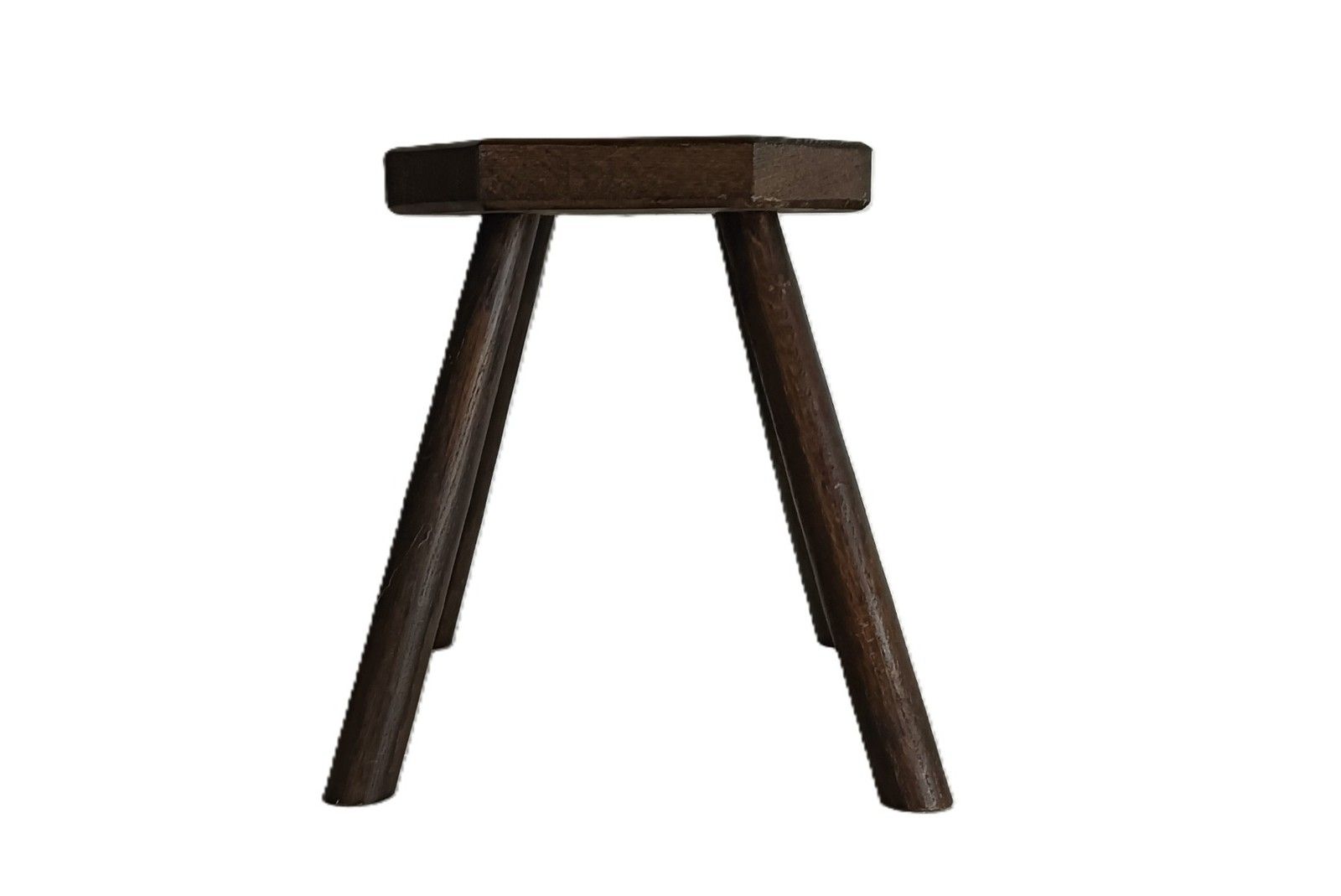 Antique Carved Wooden Milking Stool Plant Stand Pedestal Side Table Barn Style photo furniture