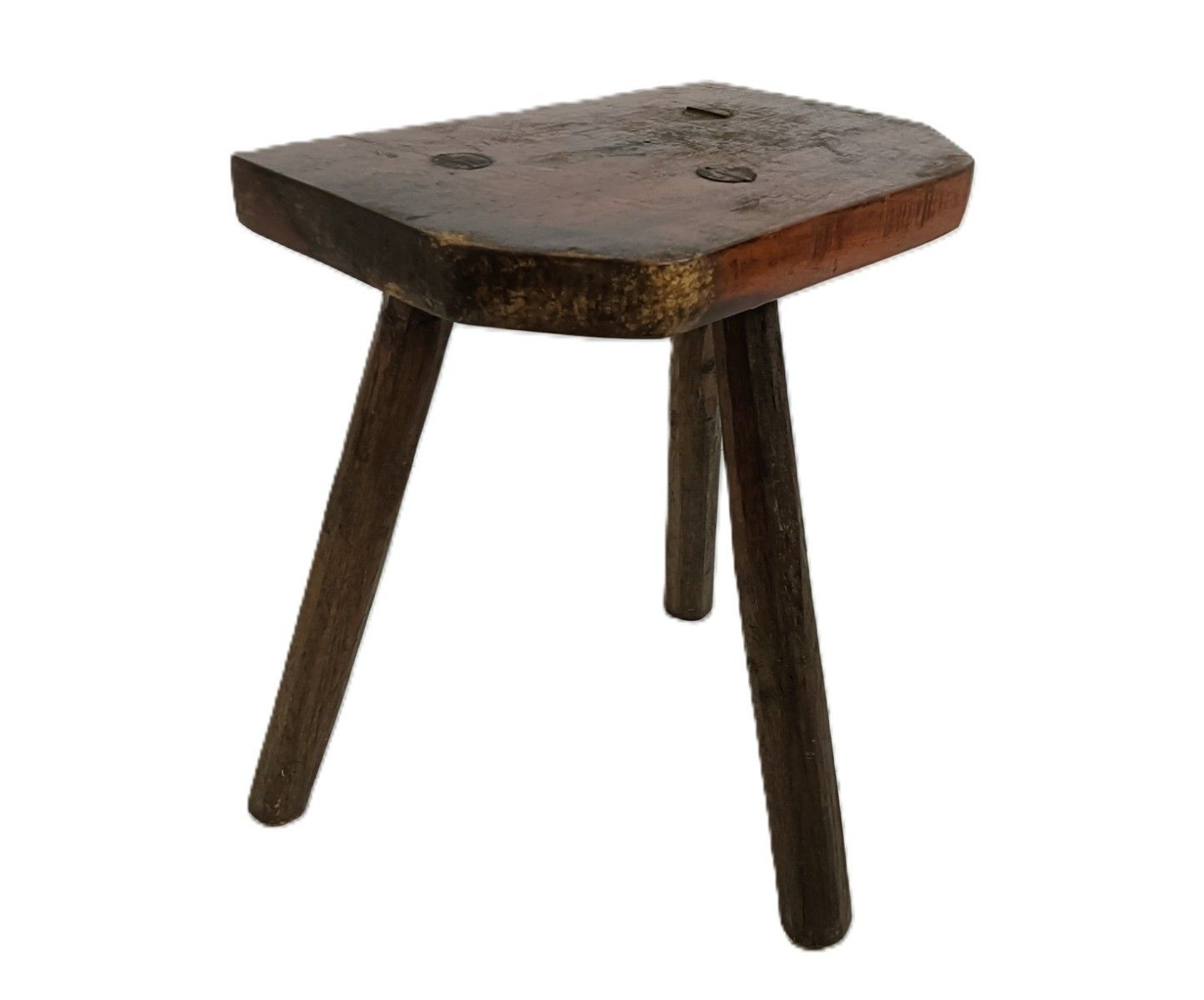 Antique Carved Wooden Milking Stool Plant Stand Pedestal Side Table Barn Style T photo furniture