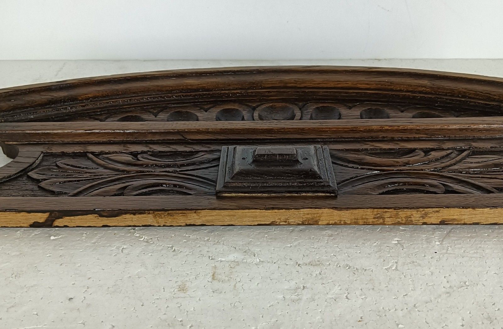 Pediment Antique Ornate Carved Wood Over Door Trim Architectural Salvaged photo buy