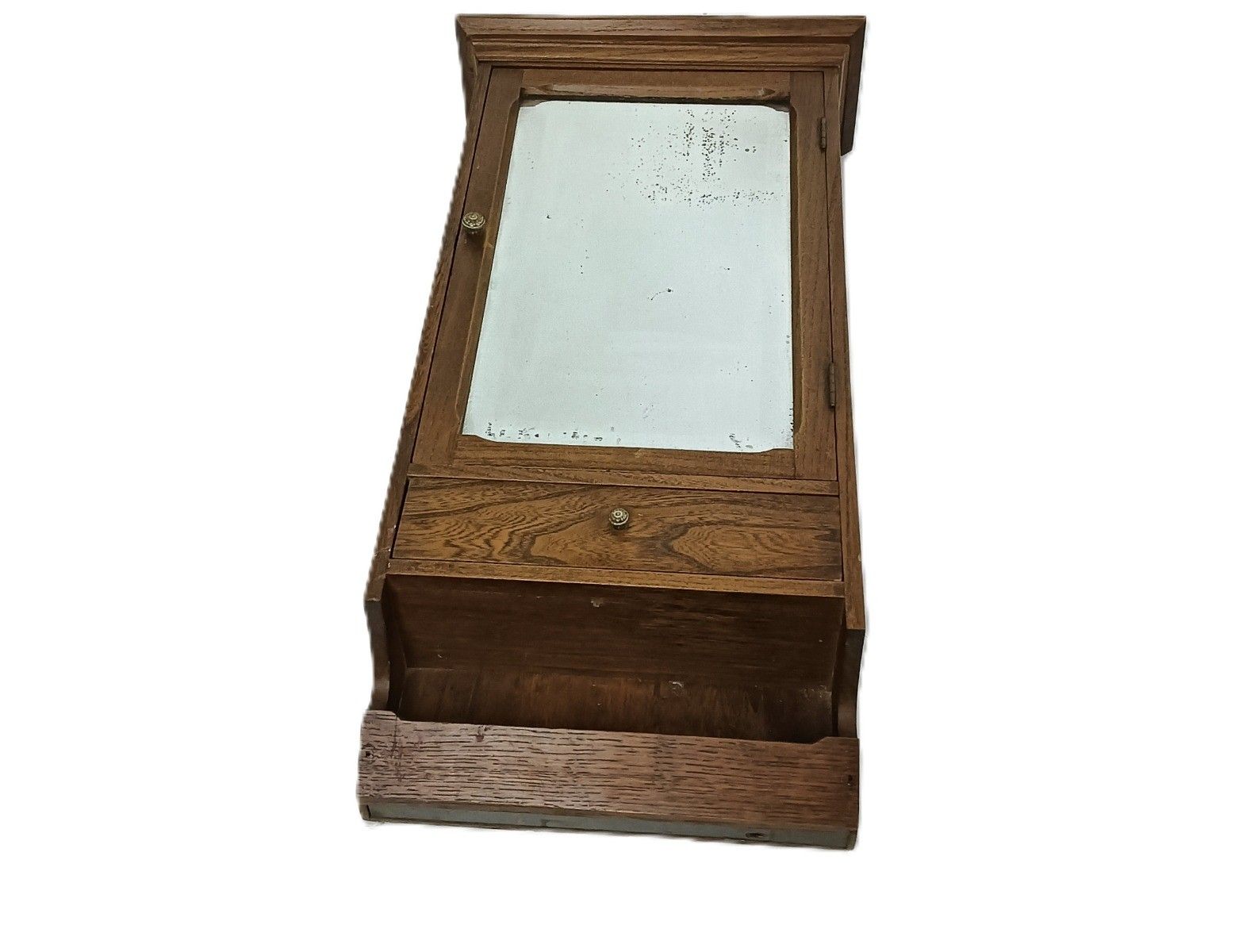 Antique Medicine Apothecary Pharmacy Hanging Cabinet With Letter Box Wood  Bevel photo furniture