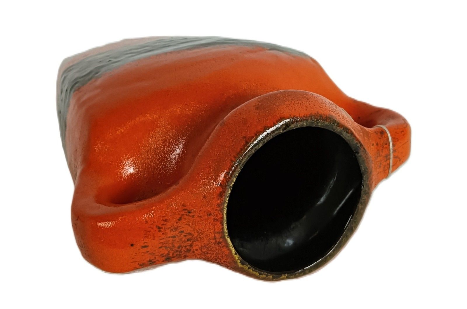 Kurt Tschörner Mid Century Ruscha Rasma Orange Glazed Art Pottery Vase Fat Lava photo 225.0