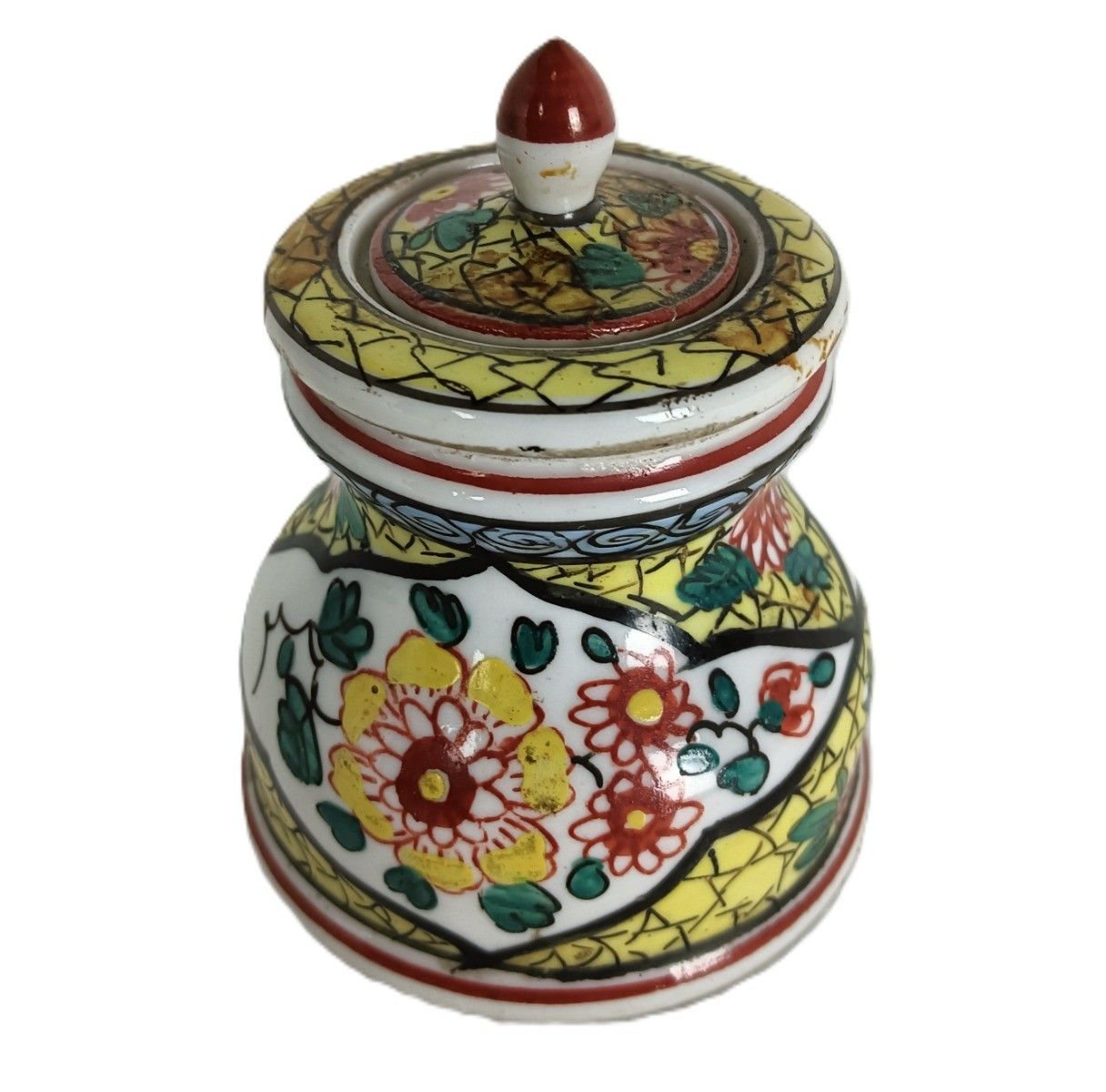 Antique Porcelain Japanese Inkwell Decorative Polychrome photo furniture