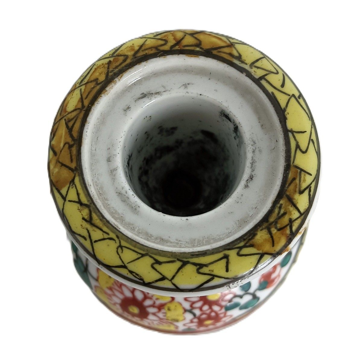 Antique Porcelain Japanese Inkwell Decorative Polychrome photo vintage