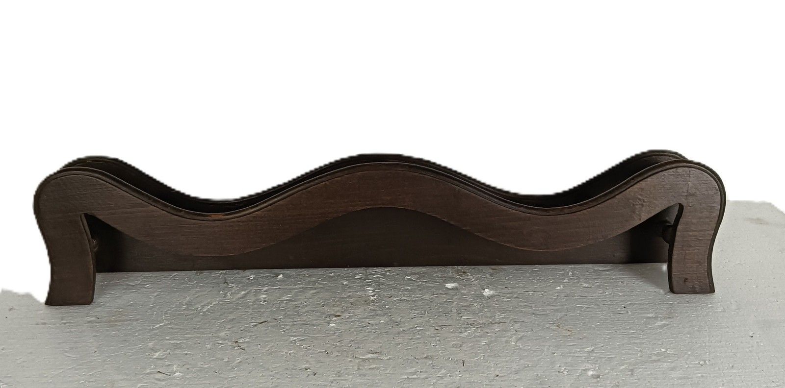 Antique Small Bent Wooden Pediment Over Door Spindles Reclaimed Architectural photo for sale