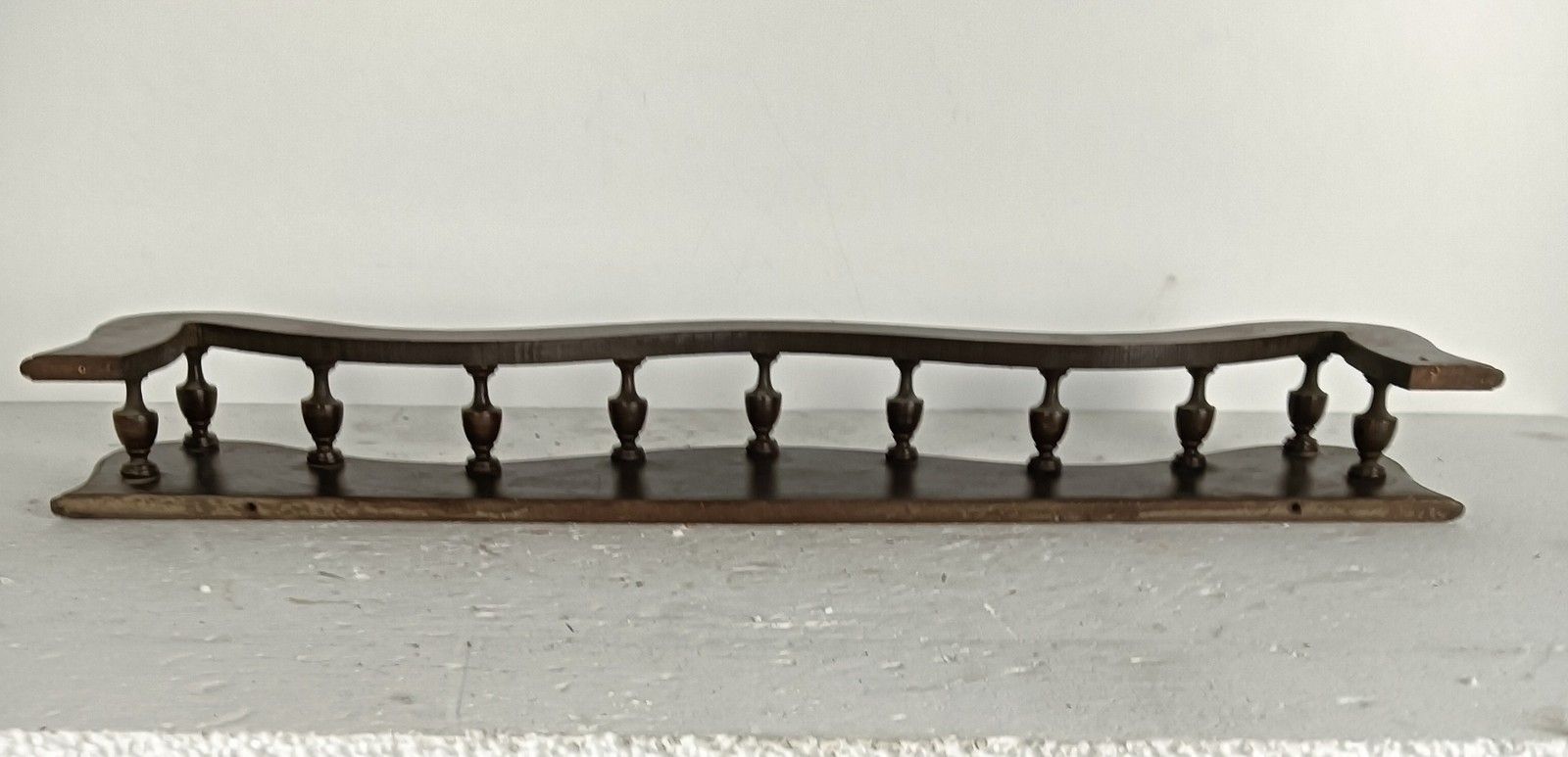 Antique Small Bent Wooden Pediment Over Door Spindles Reclaimed Architectural photo Home Decor