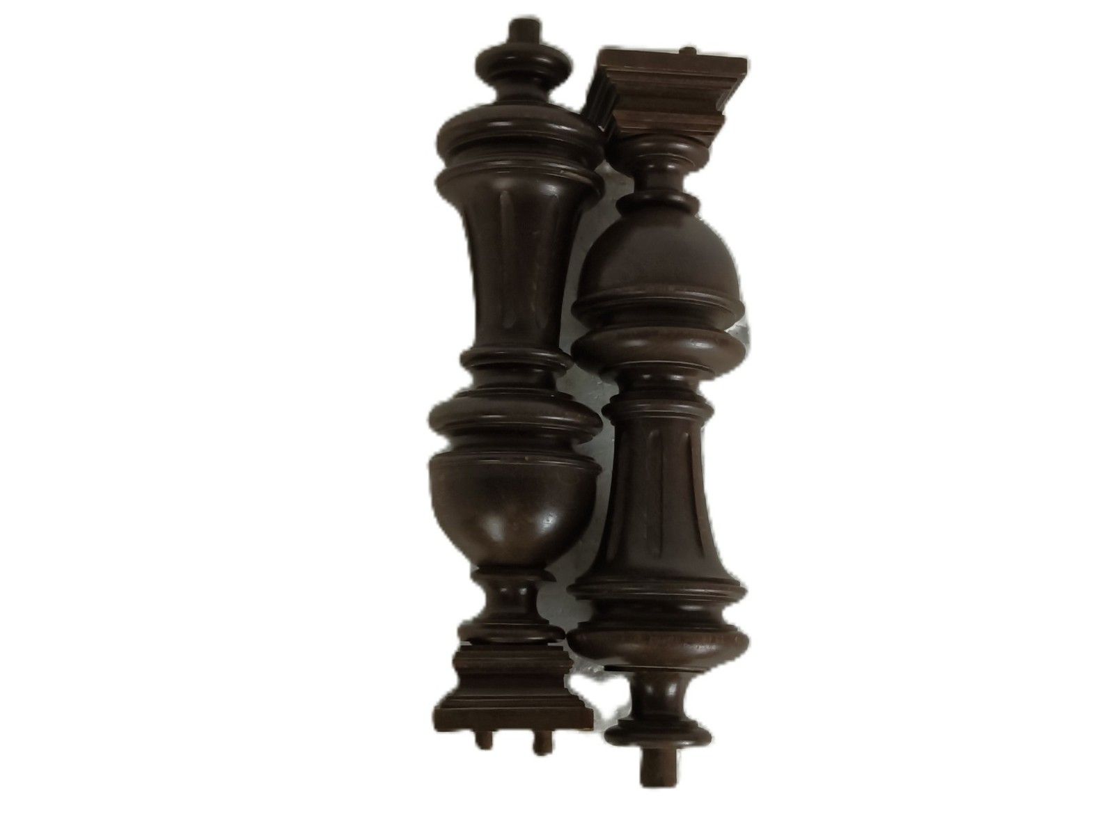 Set Of 2 Reclaimed Carved Wood Large Spindles Balusters Trim Posts Pillars Salva photo 144.0