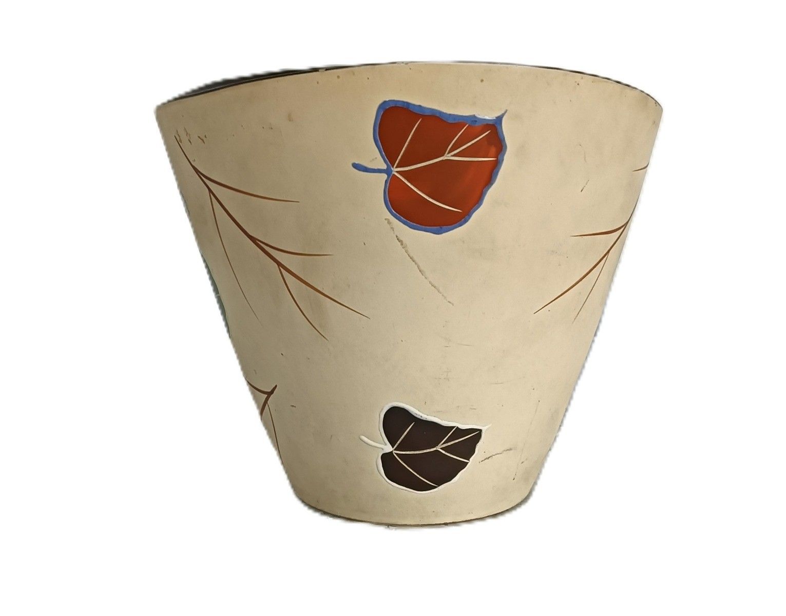 Vintage Modernist Ceramic Pottery Faience Planter Leafs West Germany Dumler Und photo furniture