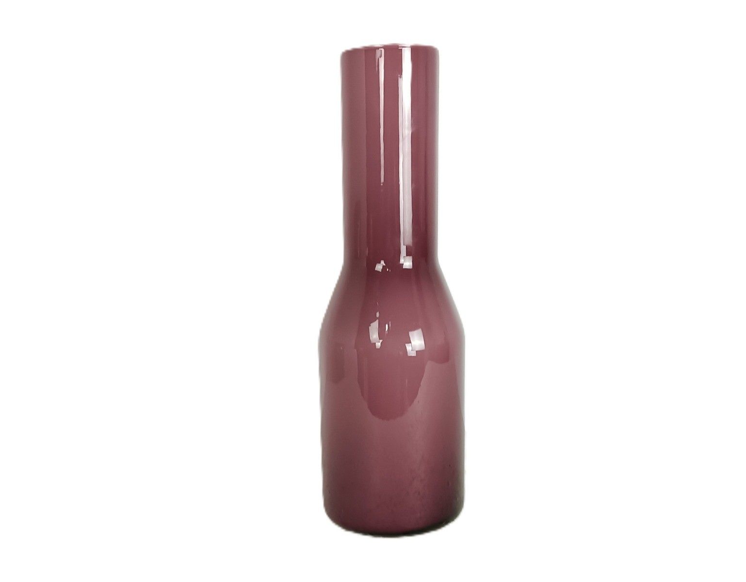 Vintage Ccc Opaline Glass Purple Vase Italy Cased Glass