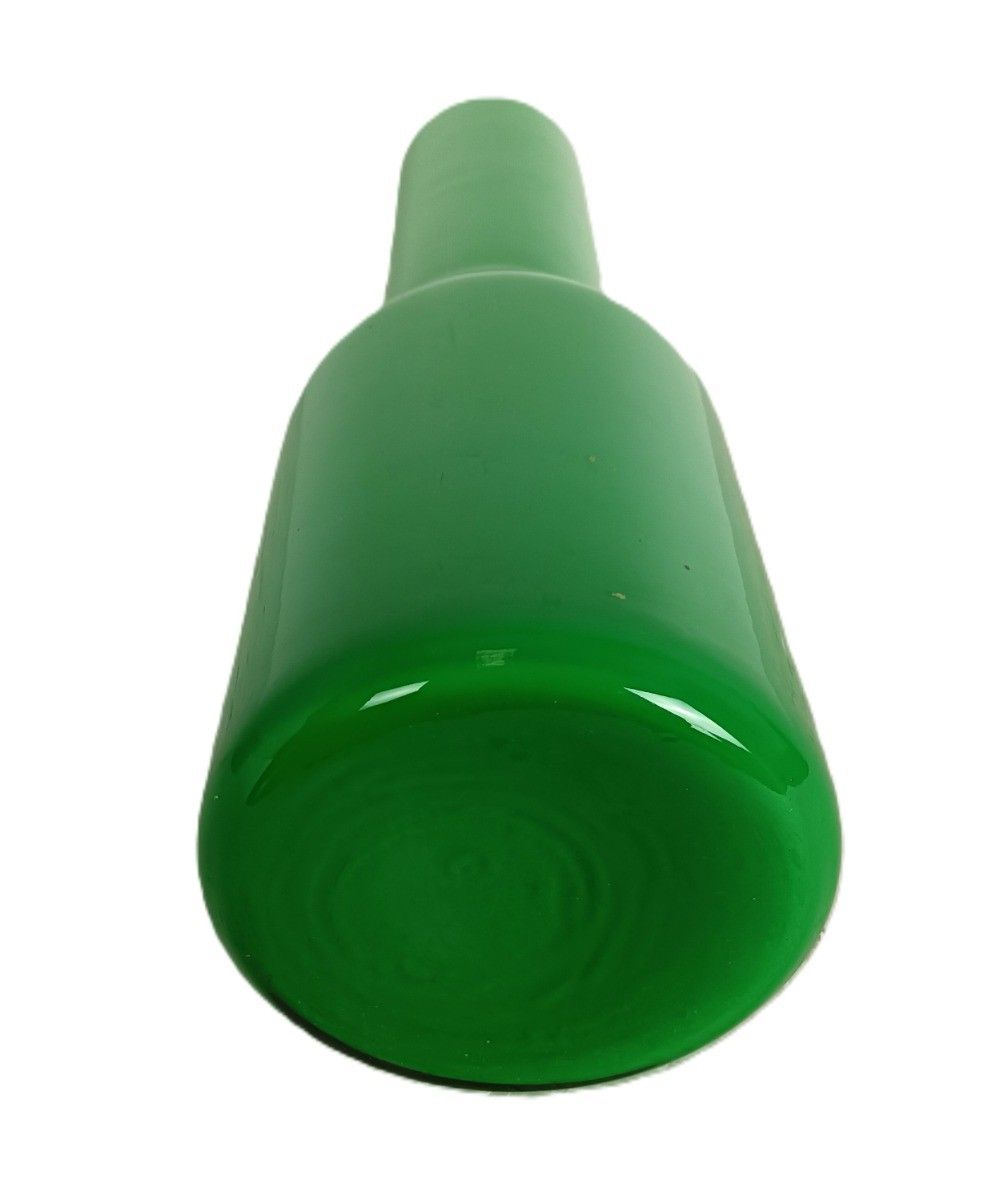 Vintage  Opaline Glass Grass Green Vase Italy Cased Glass Decorative photo furniture