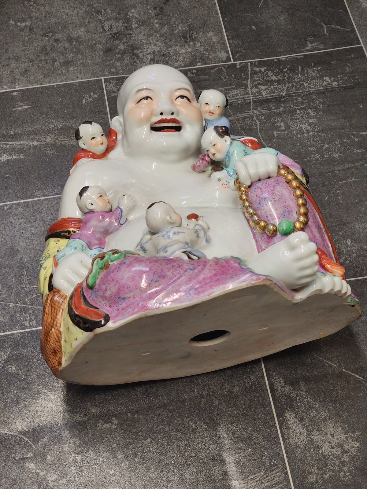 Chinese Famille Rose Porcelain Laughing Buddha photo vinterior