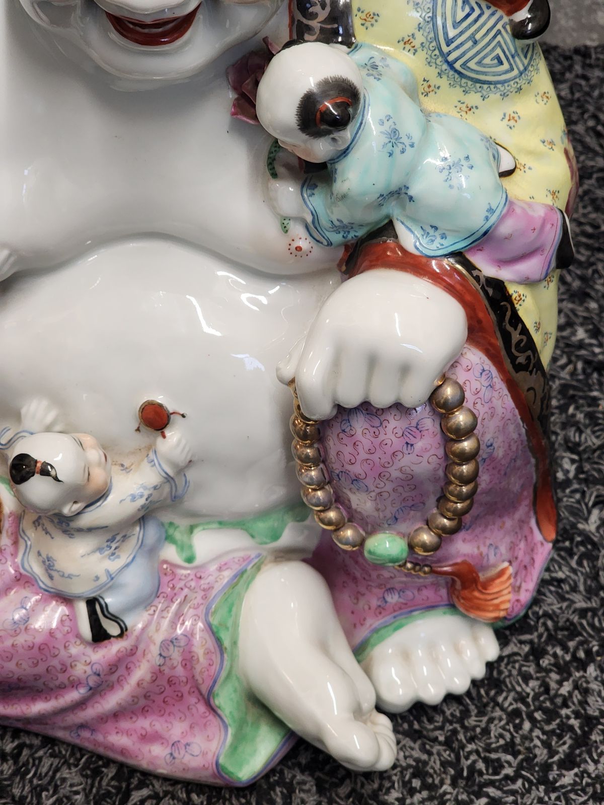 Chinese Famille Rose Porcelain Laughing Buddha photo vintage