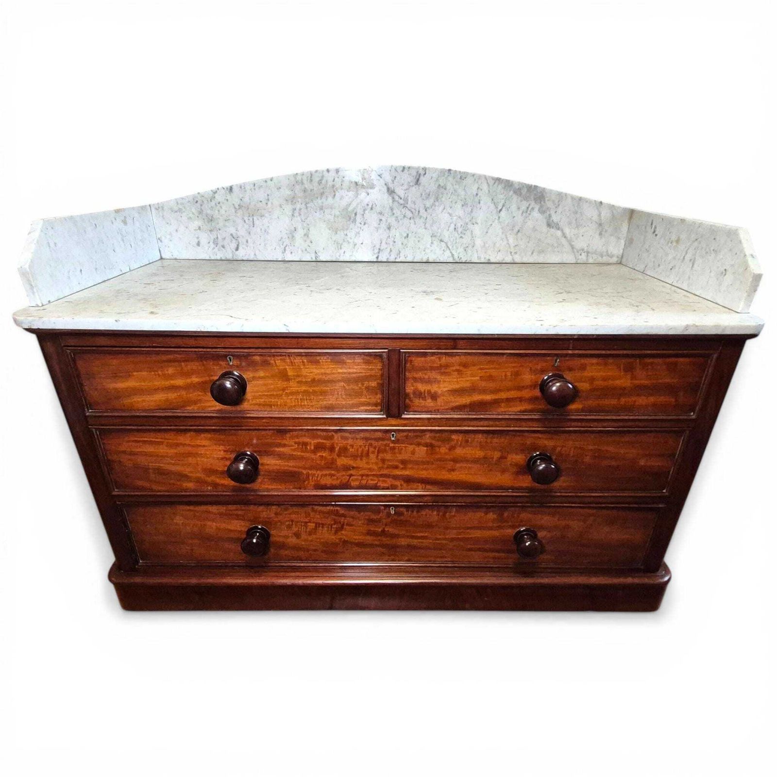 Furniture Antique Victorian Marble Top Sideboard Mahogany Chest Kitchen Unit photo