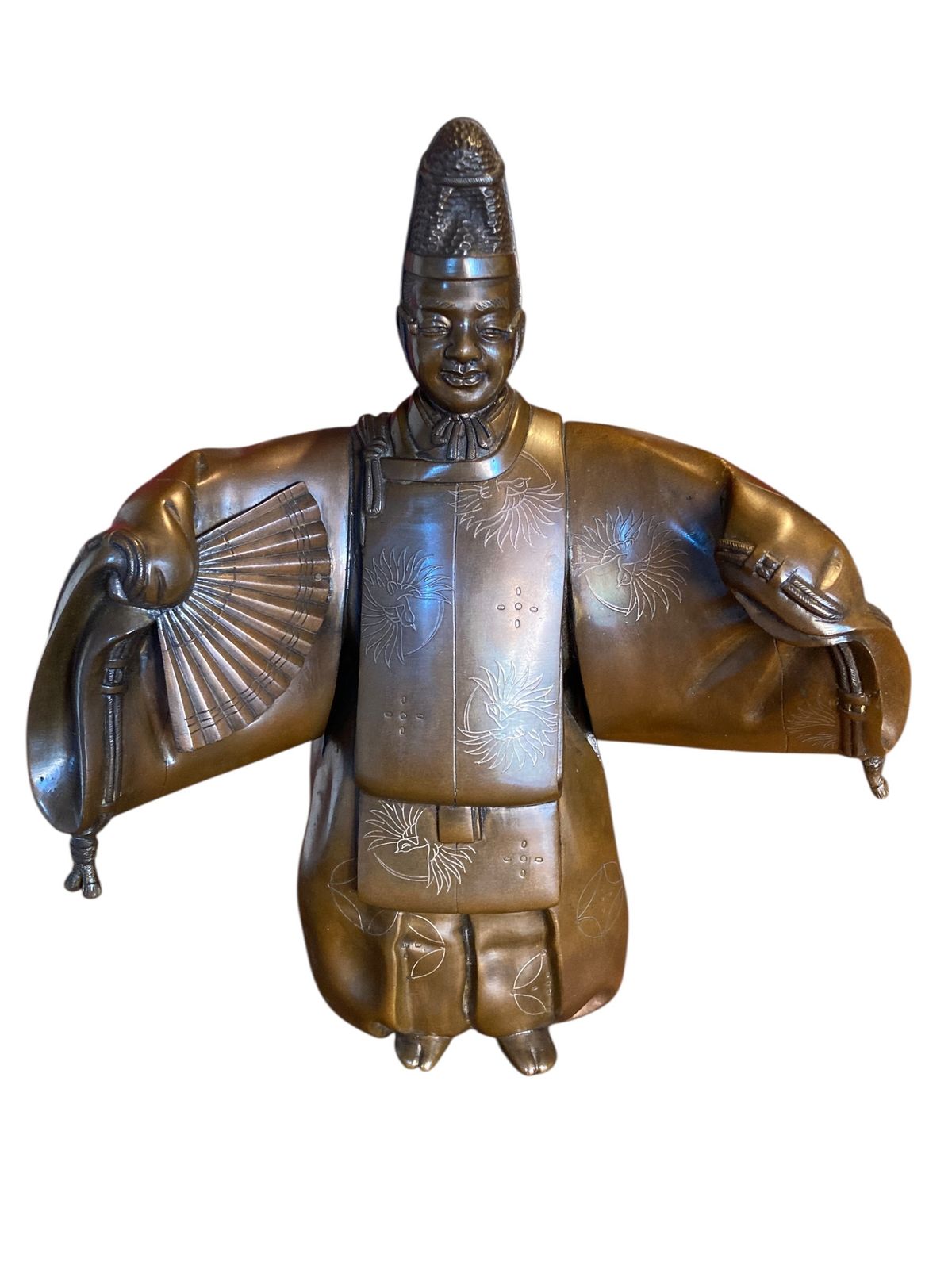 Japanese Bronze Noh Actor, Meiji Period (1868 1912), Signed 'Matsumori' photo furniture