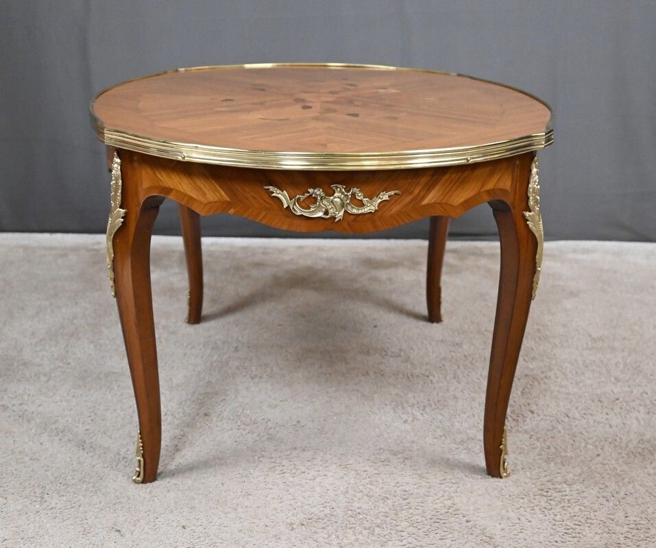 photo buy Louis XV Style Marquetry Coffee Table – Mid 20th Century