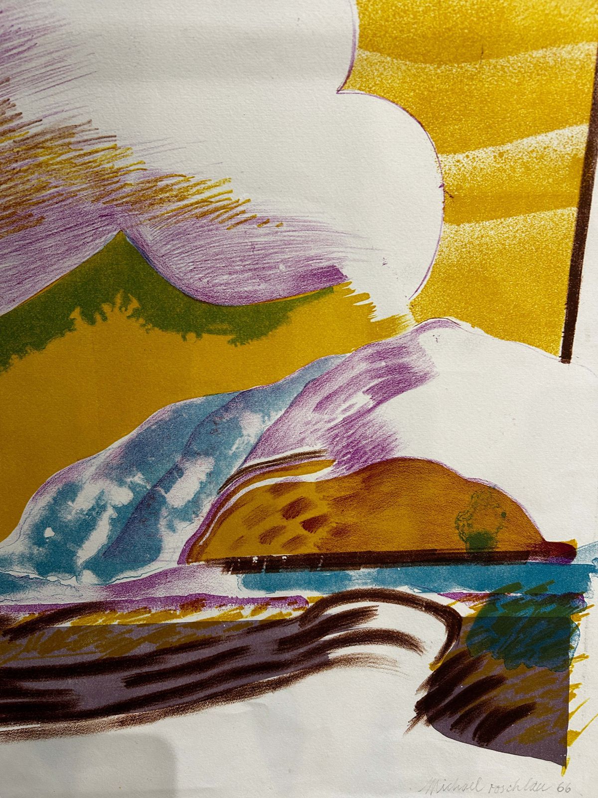 Surrealist Signed Lithograph/Screen Print Micheal Roschlau B.1942 German photo for sale
