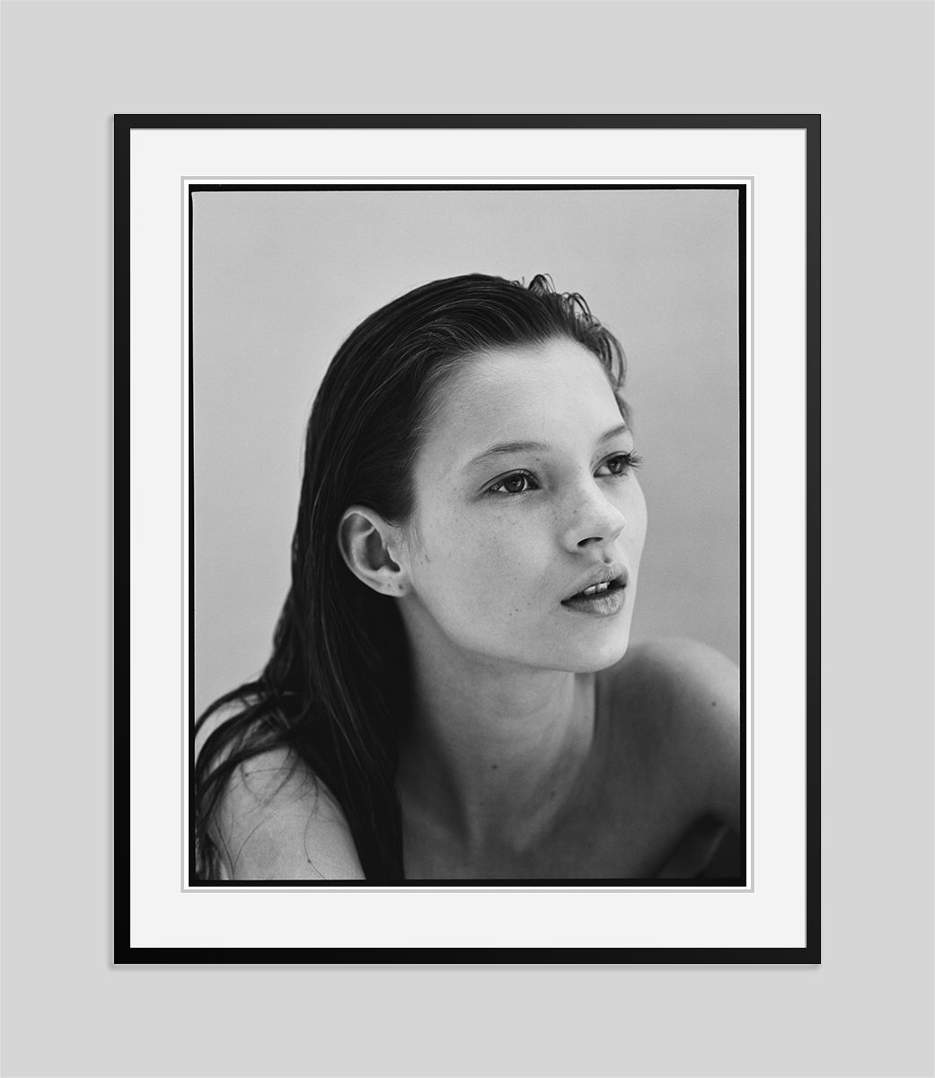 Jake Chessum 'Kate Moss Side 1990' Signed Limited Edition Print Framed In Black