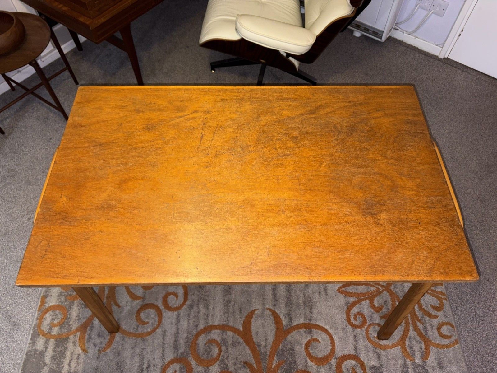 295.0 Esavain Bent Plywood Stacking Desk & Tecta Chair Mcm   Alvar Aalto Style photo