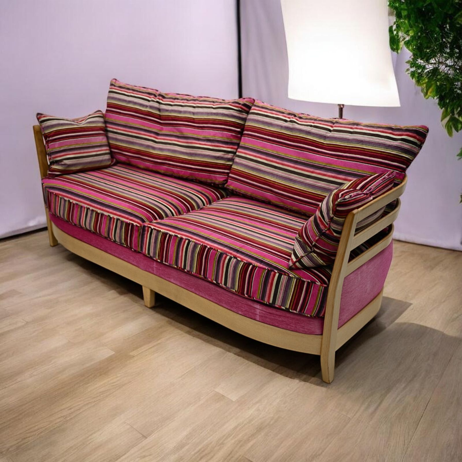 Ercol Pink 3str Sofa Genuine Ercol Upholstery Light Blonde Finish Free Delivery*