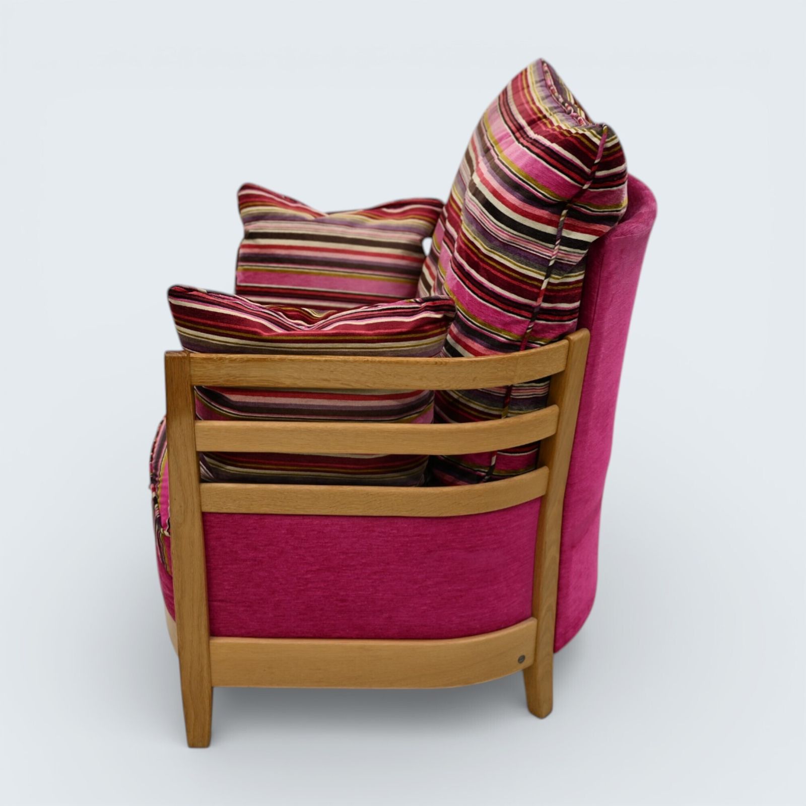 Ercol Pink Easy Chair Genuine Ercol Upholstery Light Blonde Finish Free Delivery photo for sale