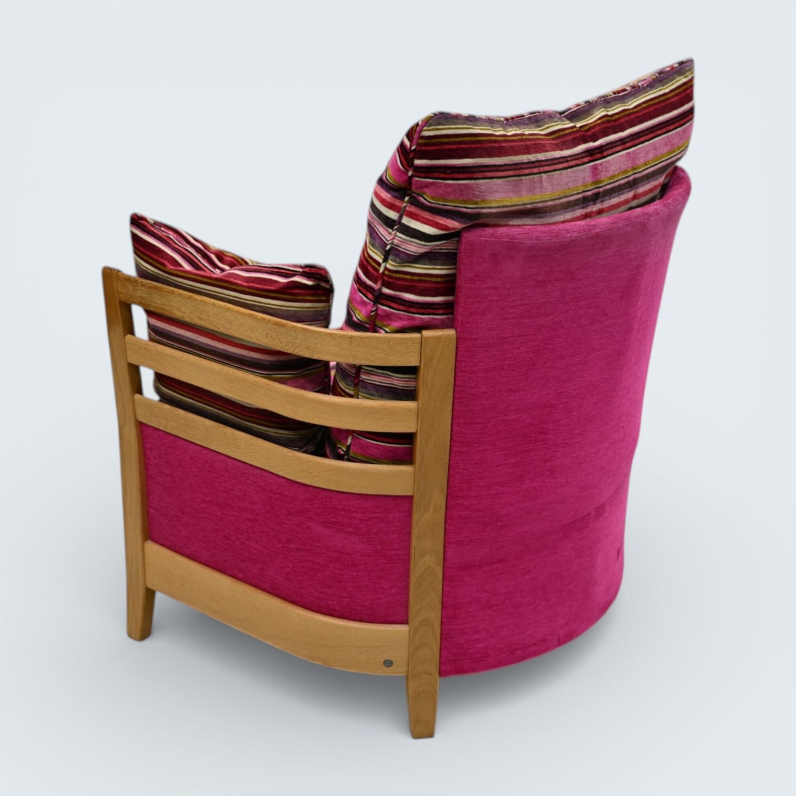 Ercol Pink Easy Chair Genuine Ercol Upholstery Light Blonde Finish Free Delivery photo Furniture