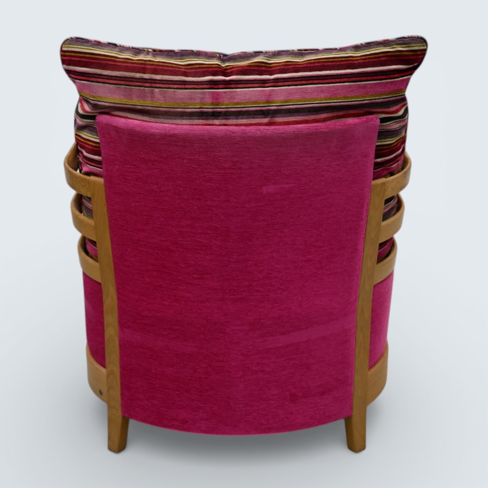 Ercol Pink Easy Chair Genuine Ercol Upholstery Light Blonde Finish Free Delivery photo 587.0