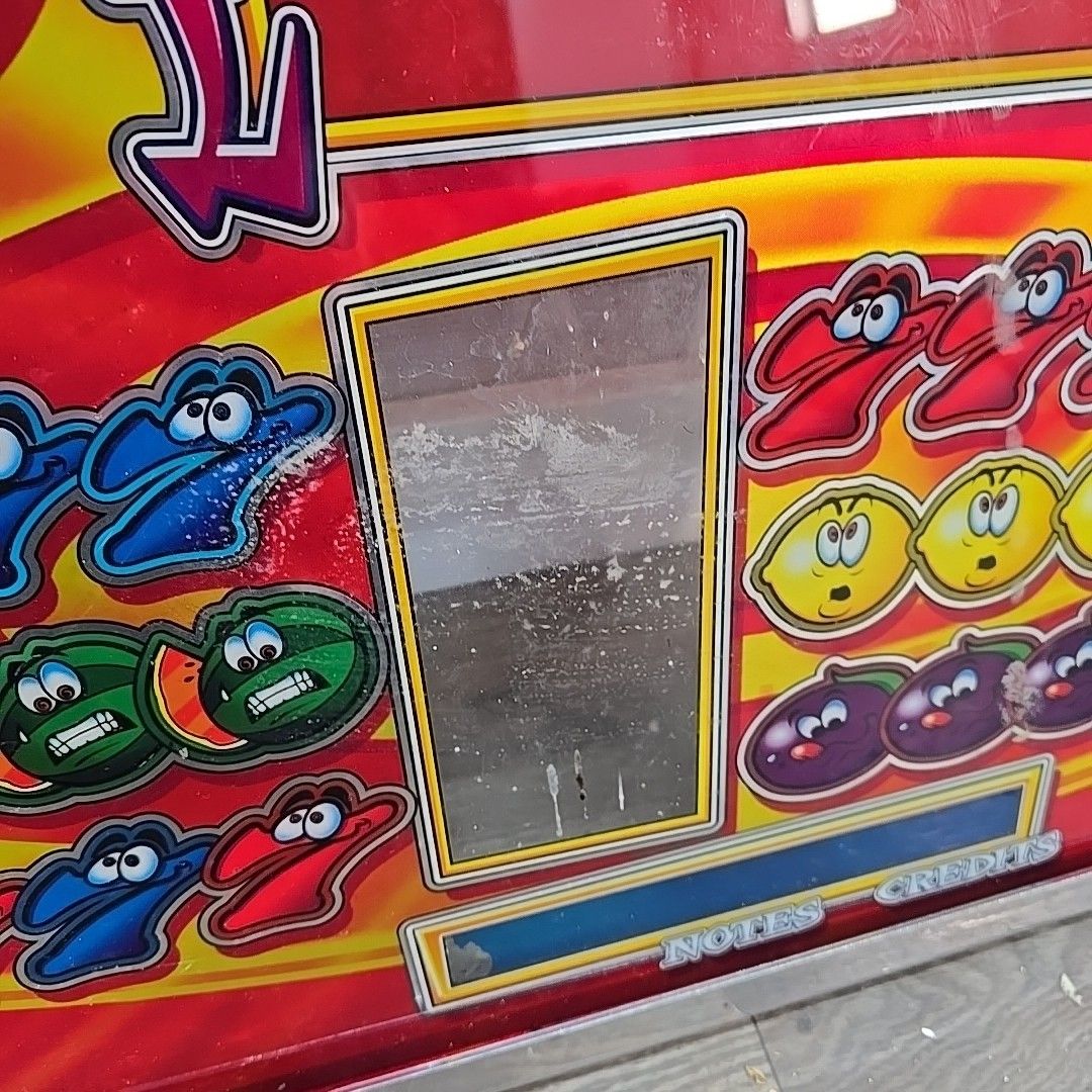 Retro Arcade Front Glass Crazy Reels Slot Machine Panel Display Sign Upcycle photo buy