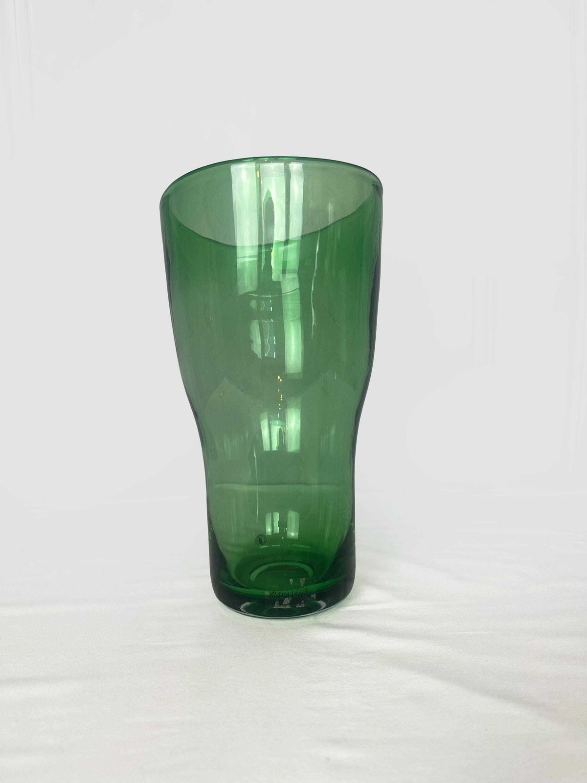 Vintage 1990s Large 12” Ikea Maria Vinka Blown Glass Green Vase / Stockholm Collection / Handblown Vase / Vintage Ikea Sweden Vase photo furniture