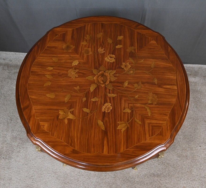 Louis XV Style Marquetry Coffee Table – Mid 20th Century photo 1580.0
