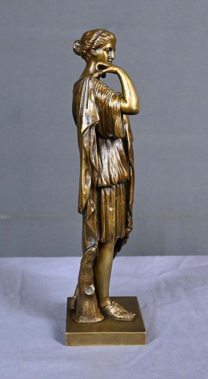 Bronze Sculpture "Diana Of Gabii", After Praxiteles, Signed Raingo Frères – 2nd Half Of The 19th Century photo Art