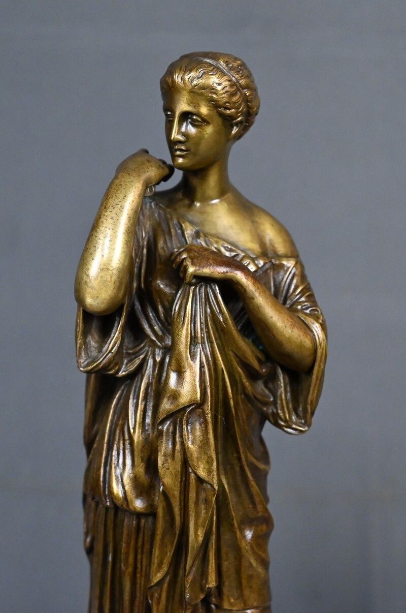 860.0 Bronze Sculpture "Diana Of Gabii", After Praxiteles, Signed Raingo Frères – 2nd Half Of The 19th Century photo