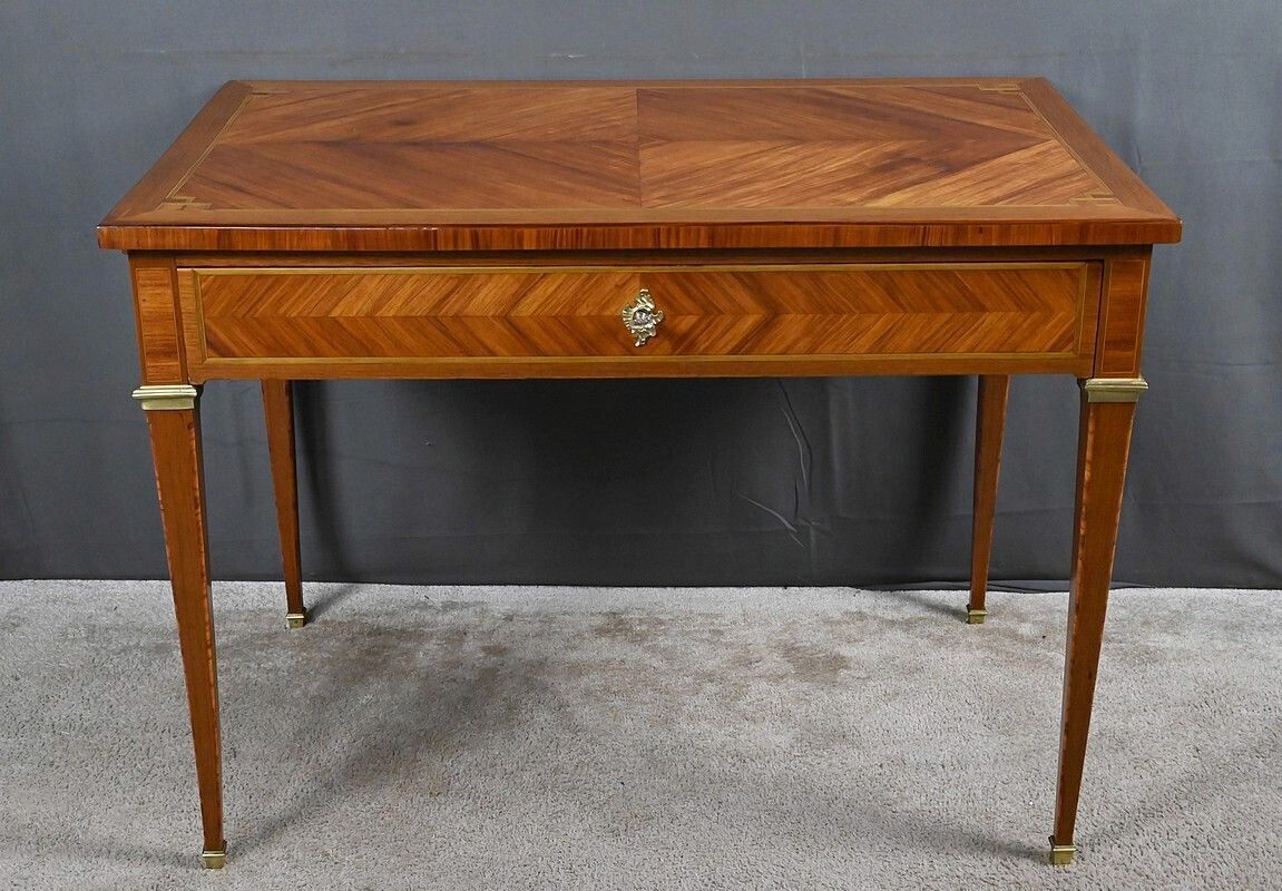 1420.0 Marquetry Desk, Louis XVI Style – Early 20th Century photo