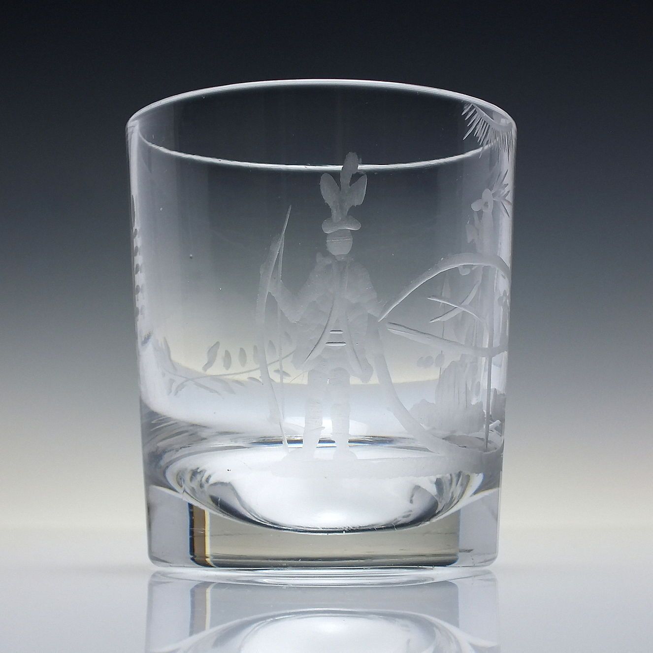 19th Century Engraved Order Of Odd Fellows Glass Tumbler C1850 photo for sale