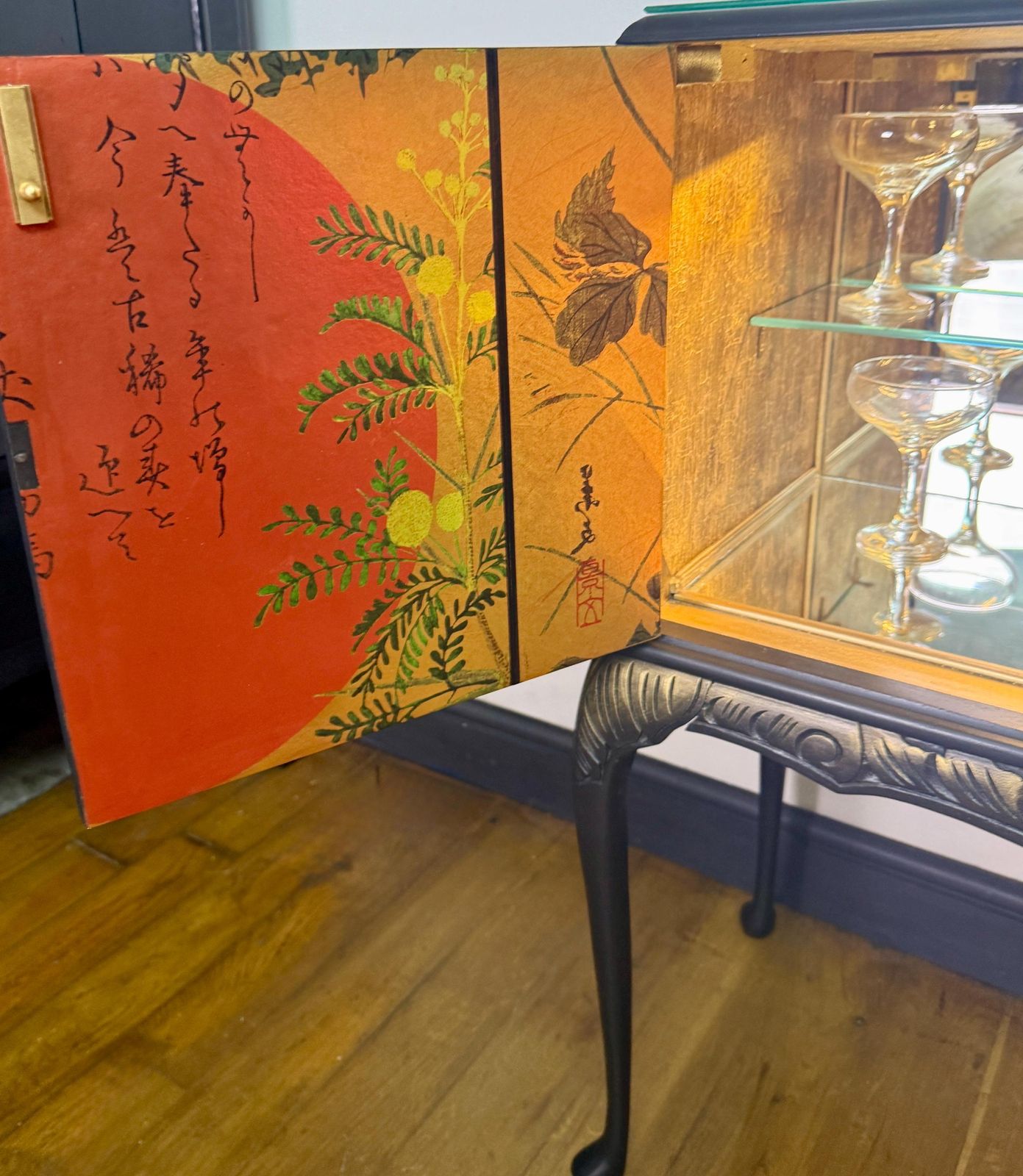 Elegant Queen Anne Drinks |Cocktail Cabinet – Bespoke Luxury Commissions Available Made To Order photo buy