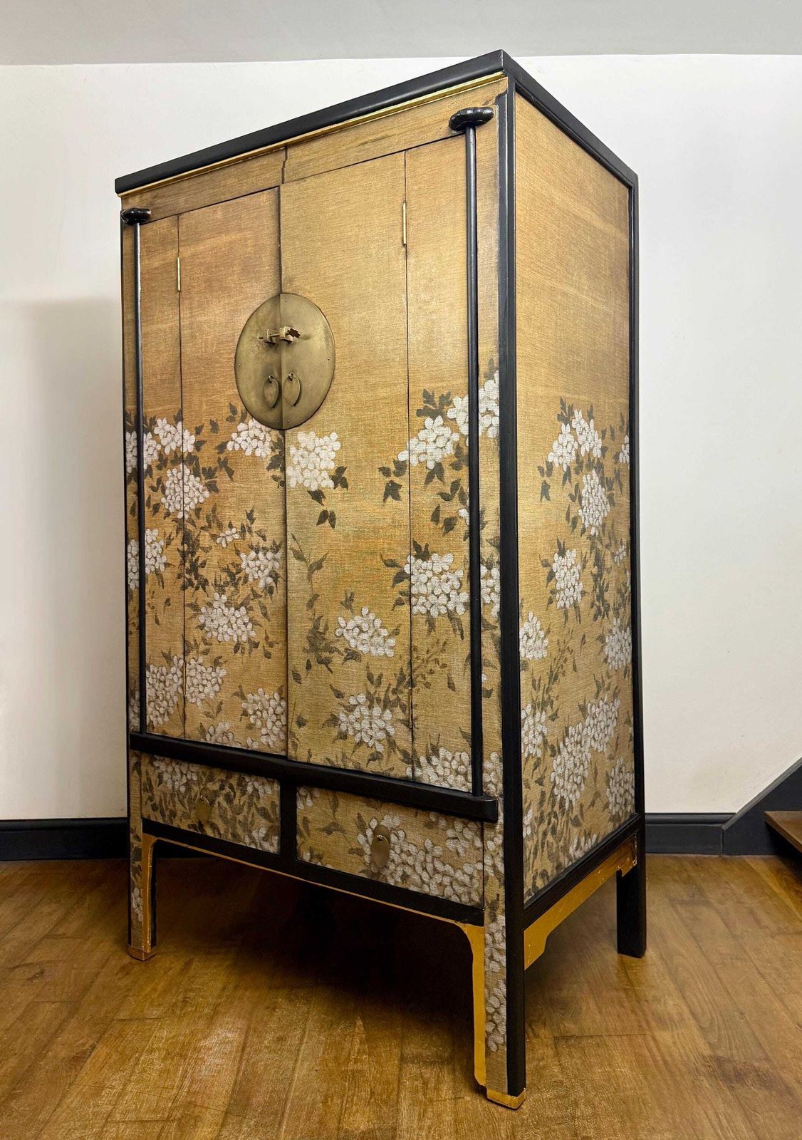 Bespoke Chinoiserie Drinks / Crockery / Wedding Cabinet Restoration – Gold Finish Commission Example photo Furniture