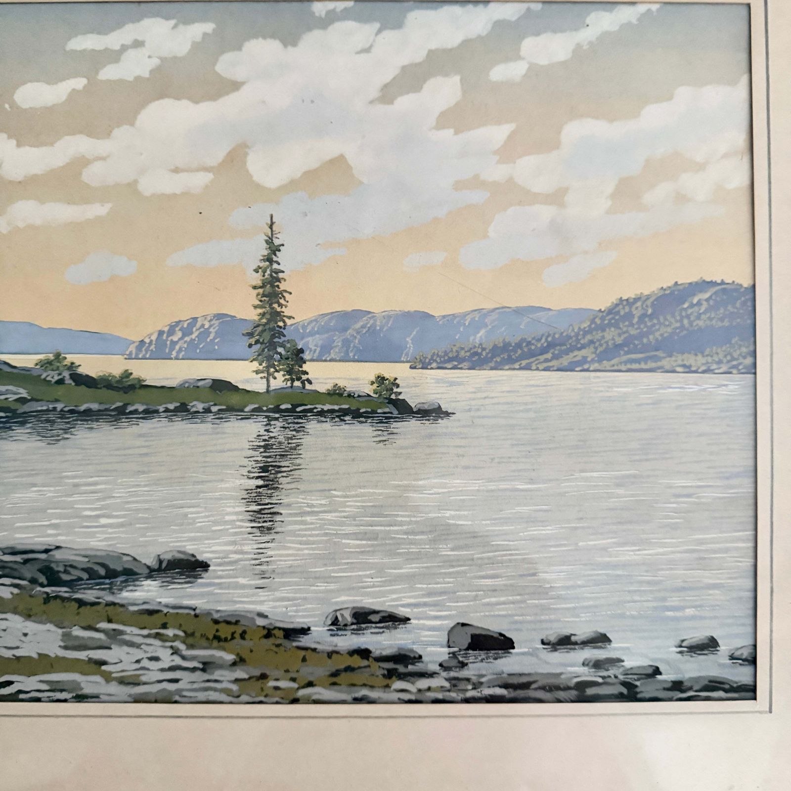 The Calm Of 1931. Vintage Swedish Painting By Johan Lorens Riddersparre. photo furniture