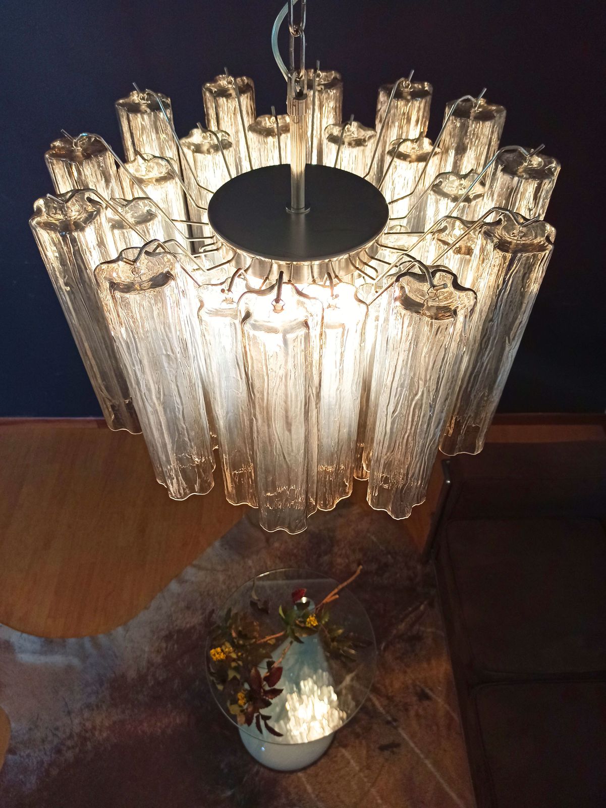 Fantastic Murano Glass Tube Chandelier   36 Smoked Glass Tube photo vinterior