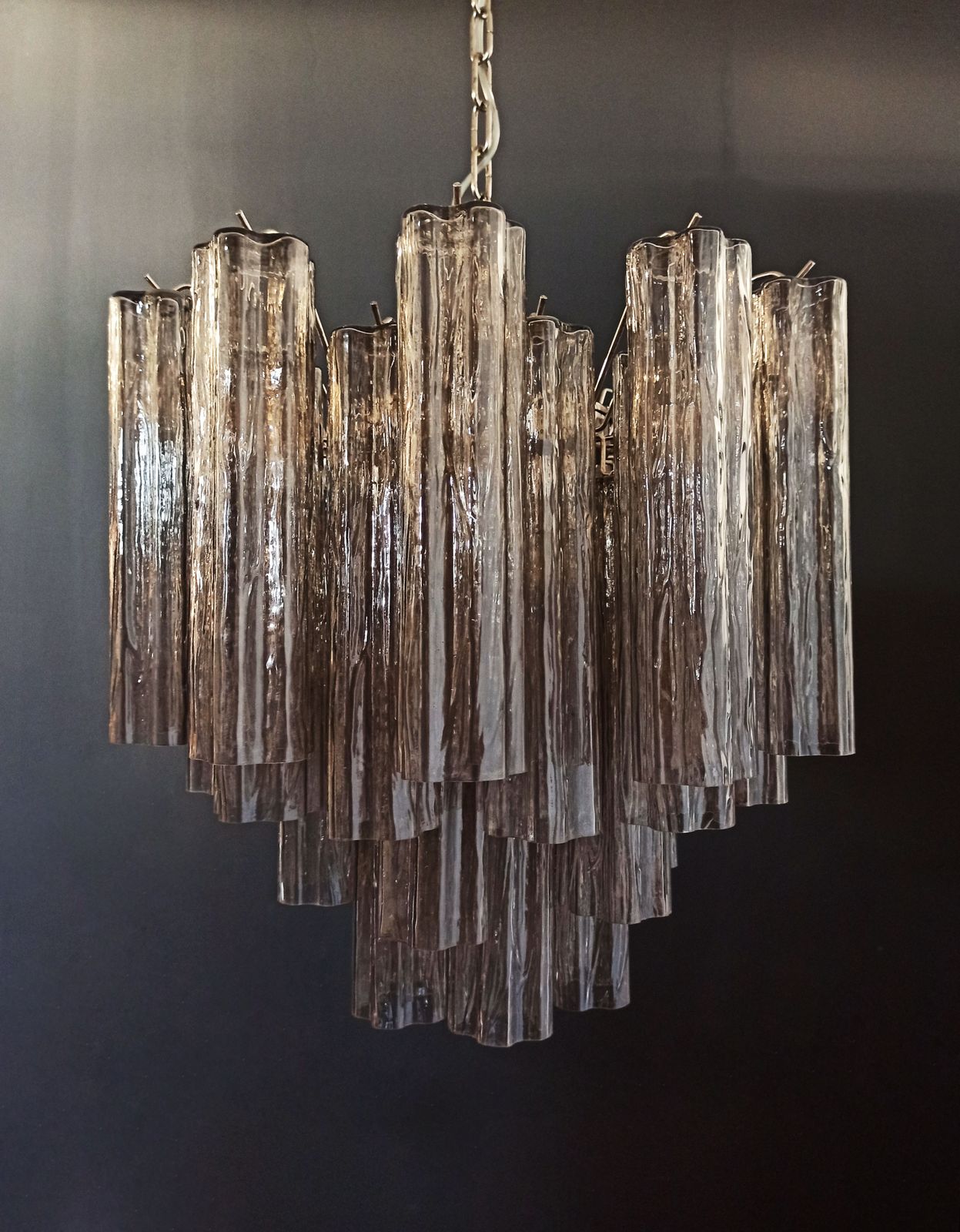 photo vinterior Fantastic Murano Glass Tube Chandelier   36 Smoked Glass Tube