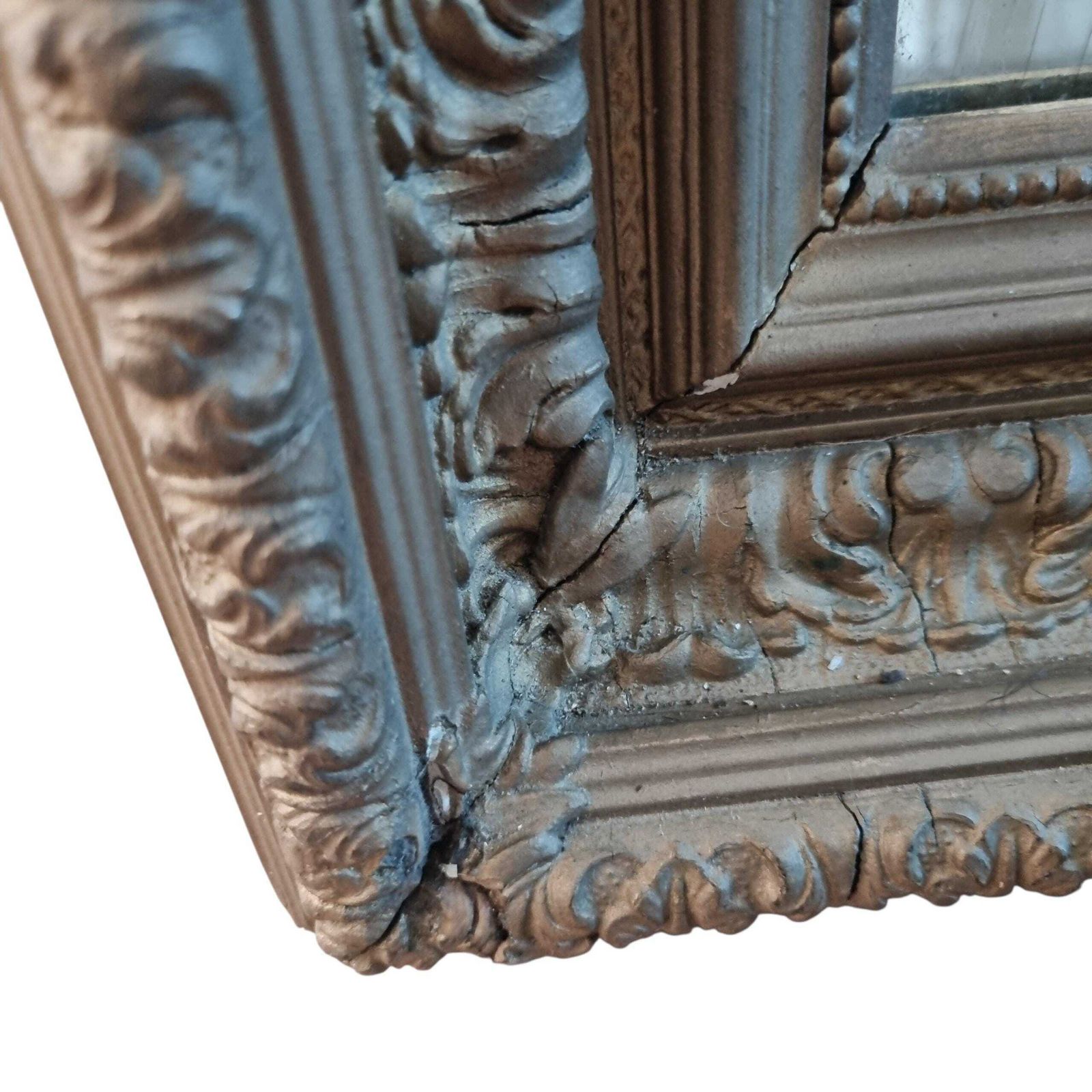 Large Fine Quality Antique Wood And Gold Gilt Mirror photo vinterior