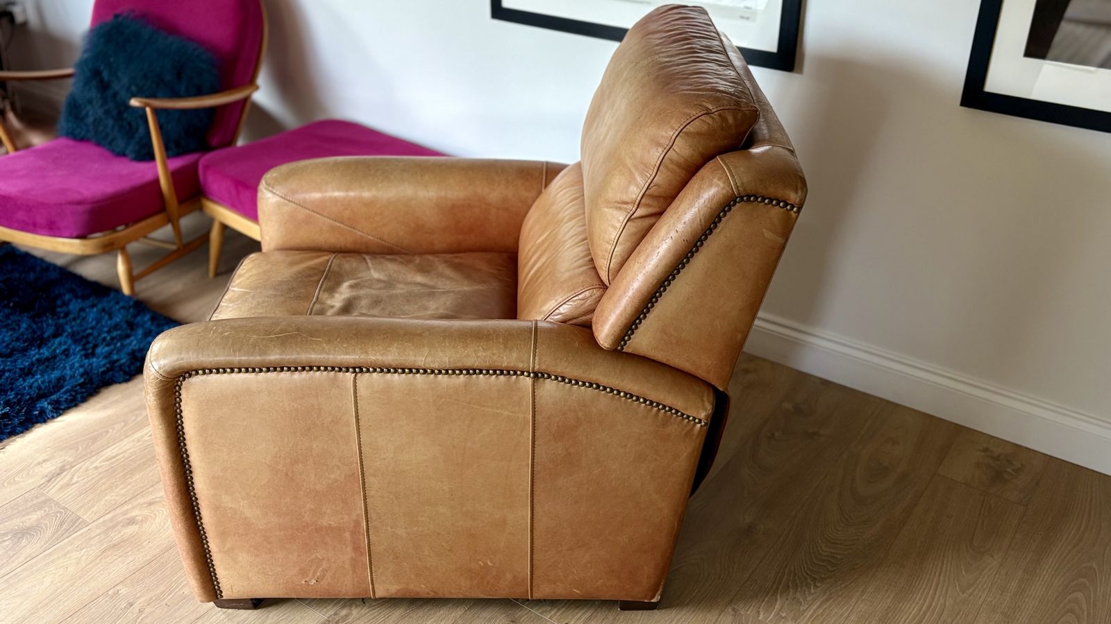 Leather Reclining Club Chair photo furniture