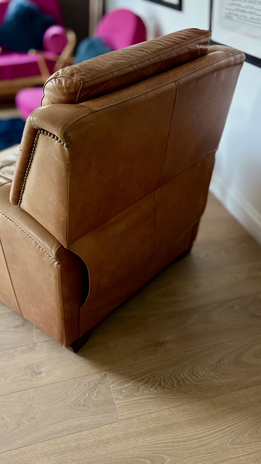 Leather Reclining Club Chair photo for sale