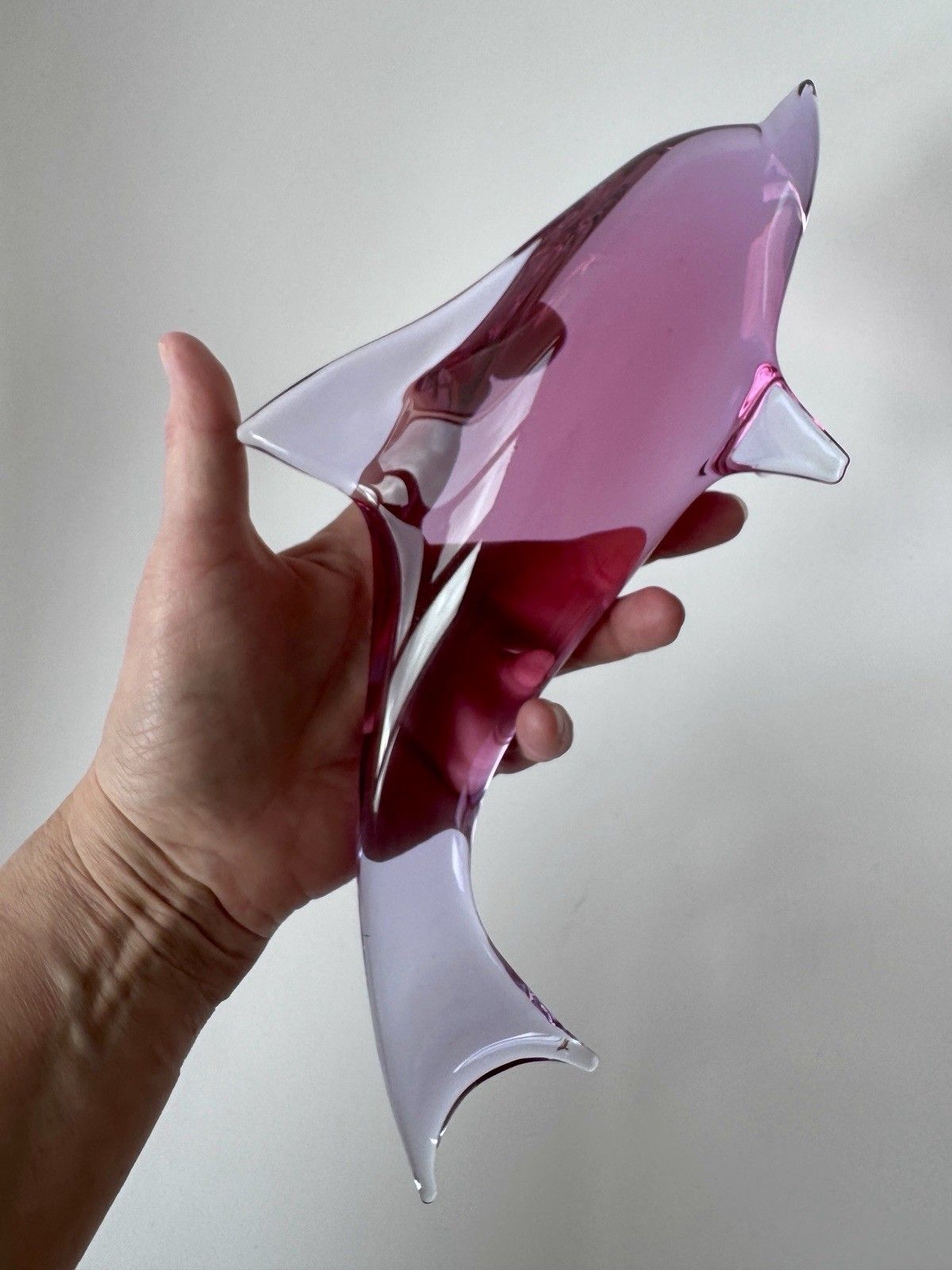 Art Glass Dolphin Sculpture By Miloslav Janku železný Brod 1960s Mid Century photo vinterior