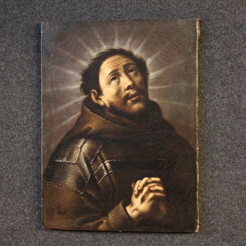 Antique Italian Painting Ecstasy Of Saint Francis From The 18th Century photo 1300.0
